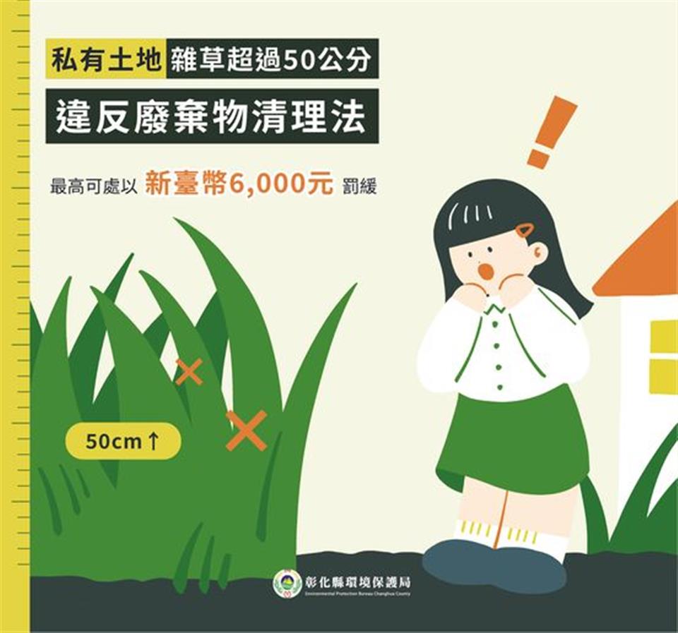 清潔隊私有土地雜草超過50公分違反廢棄物清理法
