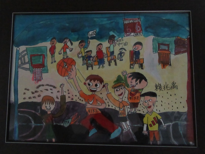 藝文推廣教育第一期成果展兒童美術班-賴兆禹-激烈的球賽