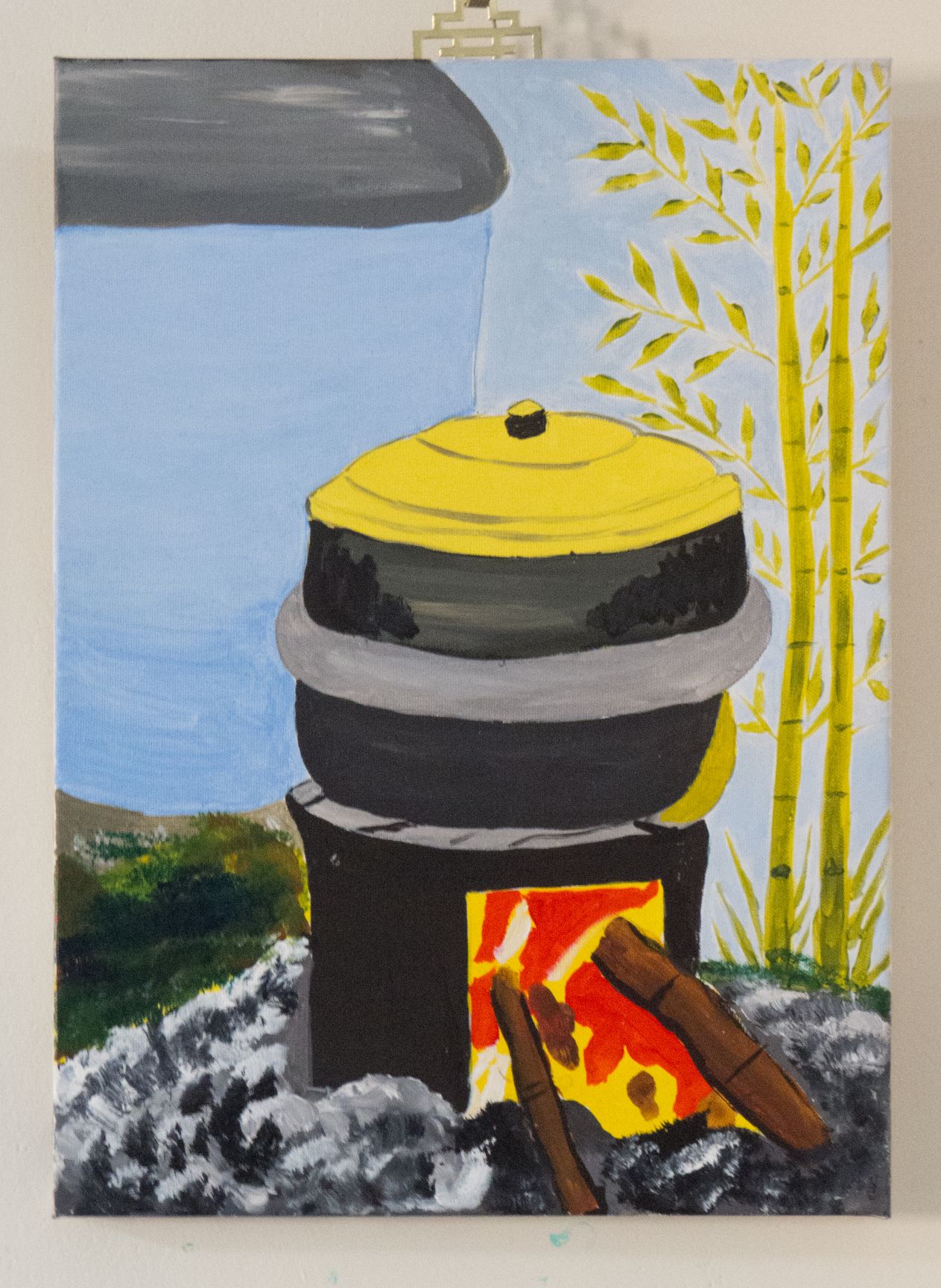 藝文推廣教育第一期成果展加錫社區創意水墨班-游坤山