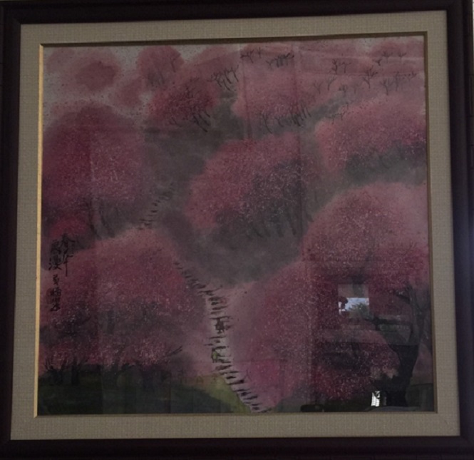 藝文推廣教育第一期成果展國畫班-黃楹粢-戀戀櫻花